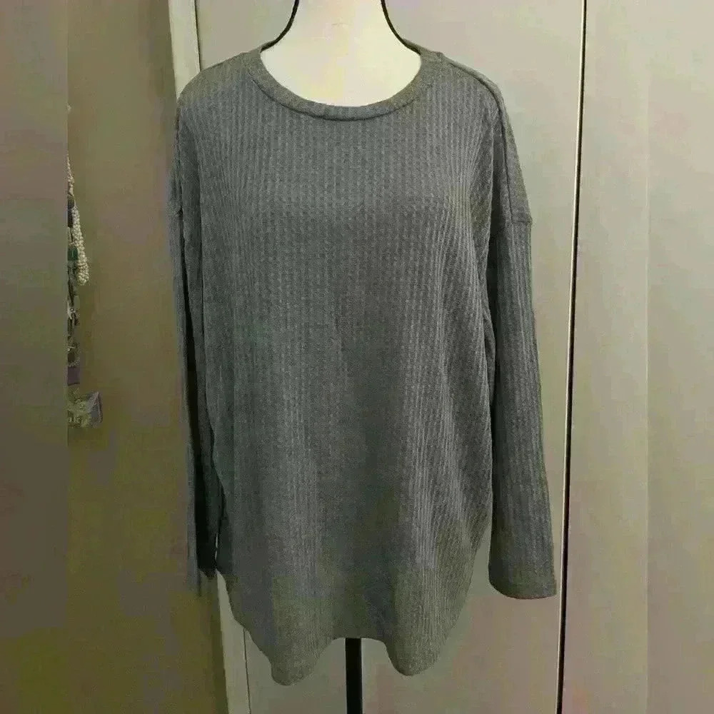 SHEIN Basics waffle knit long sleeve size 0XL top